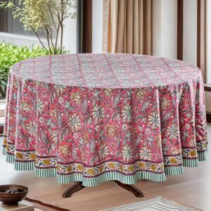 Ridhi Round Tablecloth Hand Block Print 100 Cotton Reusable.jpg