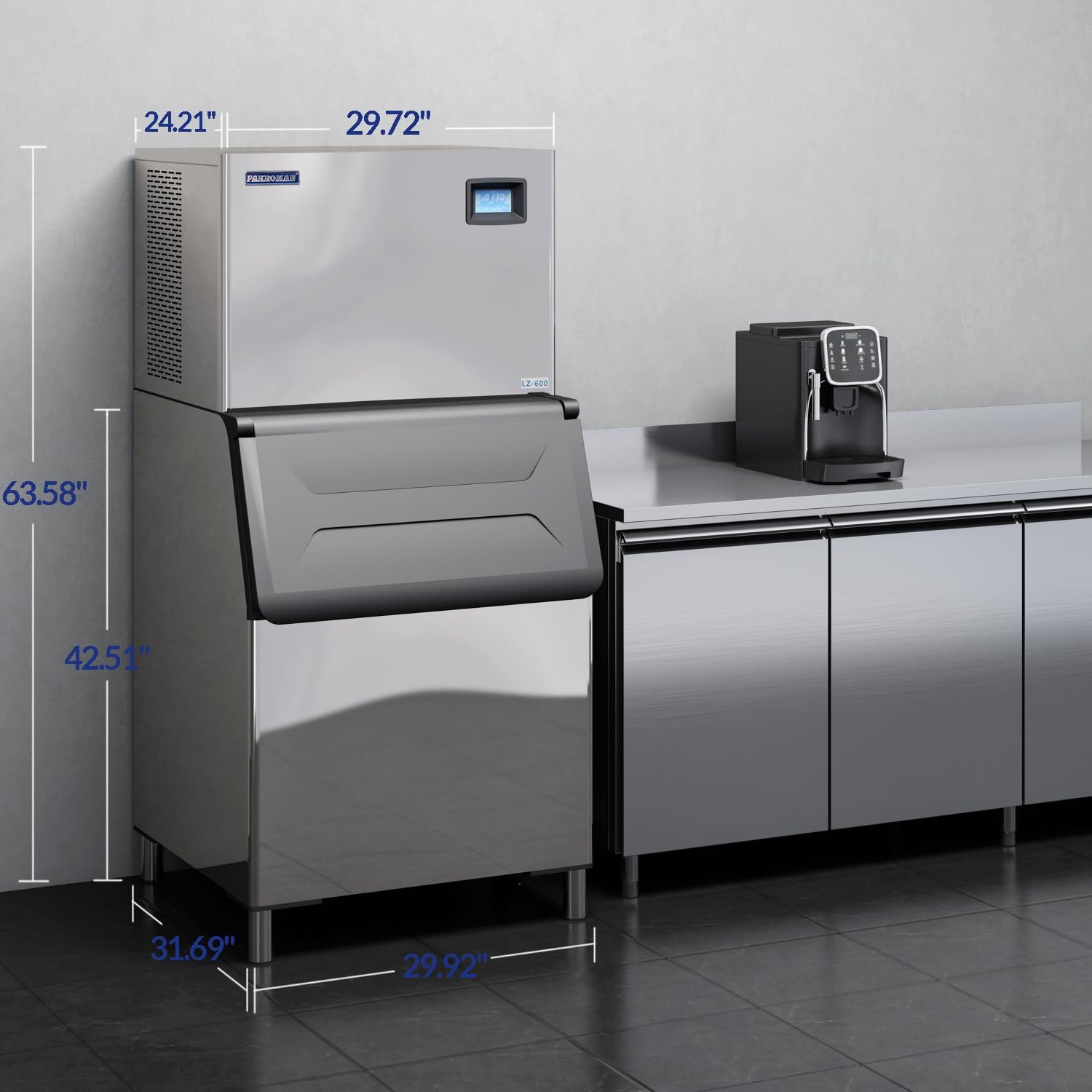 1767539597 ETL Listed 29.9 Air Cooling Commercial Ice Maker MachineProduce 650LBS per Day with 450LBS StroagePowered by 1585W SECOP Compressor.jpg