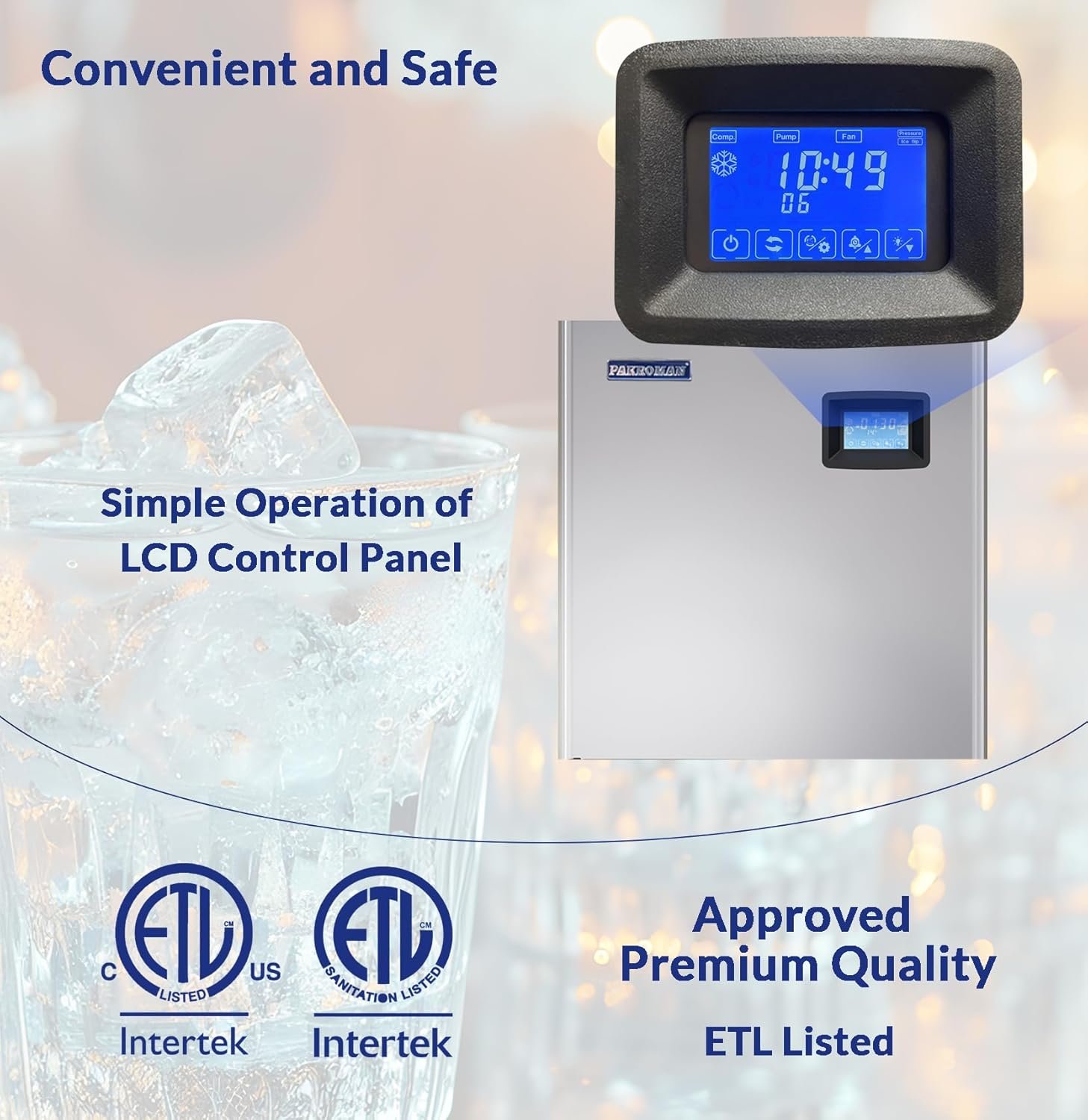 1767539598 ETL Listed 29.9 Air Cooling Commercial Ice Maker MachineProduce 650LBS per Day with 450LBS StroagePowered by 1585W SECOP Compressor.jpg