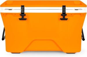 Camco Currituck Tangerine and White 30 Quart Cooler Rugged.jpg