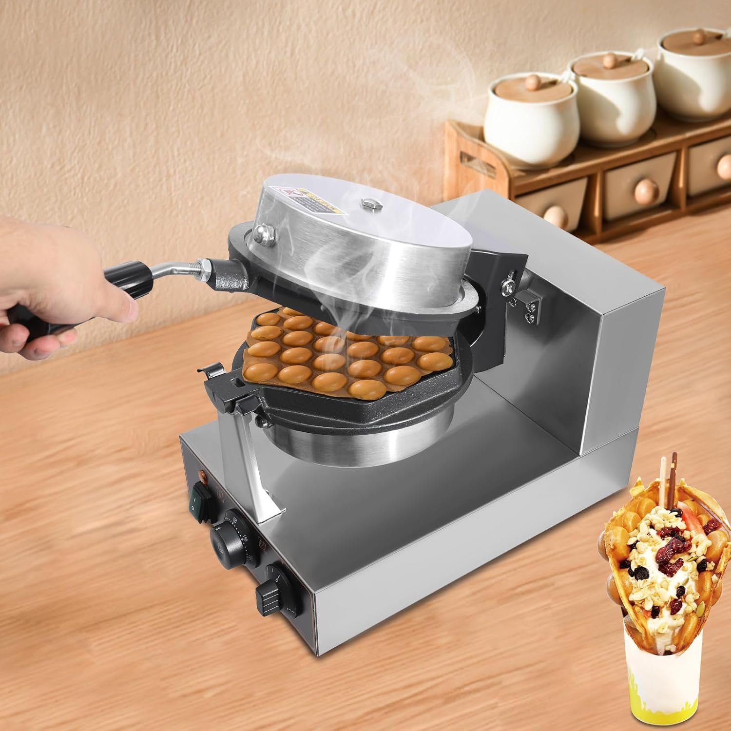 1770541992 Bubble Waffle Maker MachineElectric Waffle Making MachineCommercial Egg Puff Waffle Maker for Fast Food RestaurantsTea RestaurantsBakeries.jpg